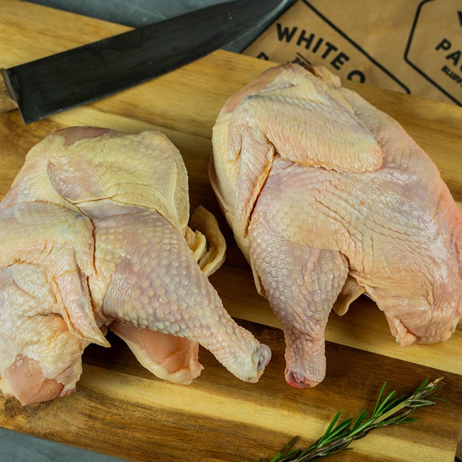 Pasture raised chicken wholes and halves