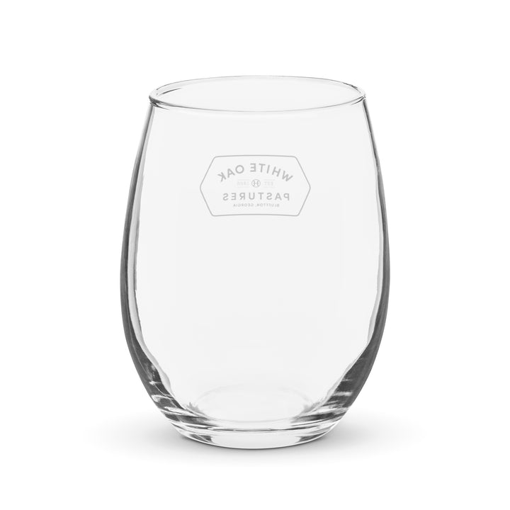 White Oak Pastures Stemless Wine Glass